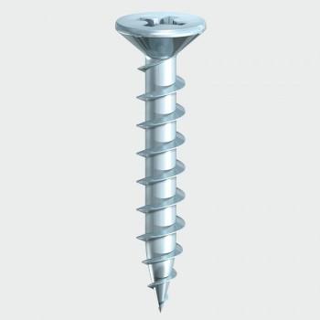 China UPVC Window Screw White zinc Flat head with Coarse Thread 4.1x25mm for sale