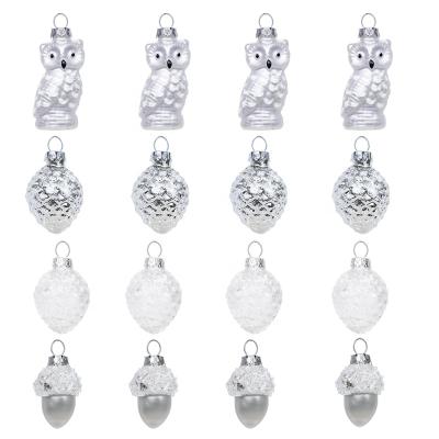 China EAGLEGIFTS 16pcs Christmas Glass Ball Plastic Silver Ornament 45-70mm for sale