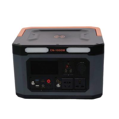 China 1000W 110V 220V Outdoor Camping Cordless Power Generator Lithium Battery Charging Mobile Solar Portable Power Station for sale