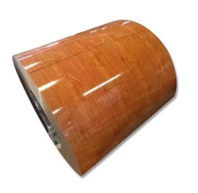 China Wood Grain Aluminum Coils Wood Grain Color-Coated Aluminum Coil for Interior Wall Decoration for sale