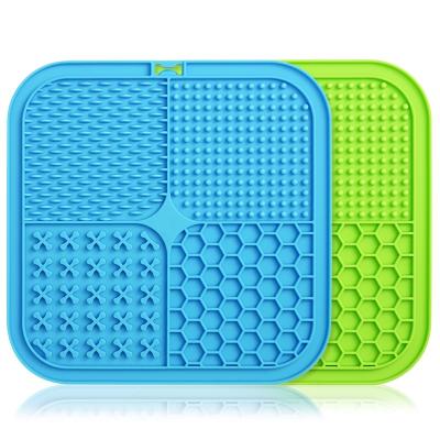 China Custom Stainless Steel Design Non-slip Silicone Dog Lick Mat Slow Cat Feeder Bowl Large Dog Food Distraction Grooming Mat for sale