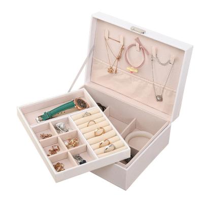 China Factory wholesale PU +plush jewelry storage box with zipper velvet custom jewelry box for sale