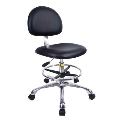 China Clean Rooms Blue Adjustable Height Lab Stool Laboratories Ergonomic Esd Chairs With Backrest for sale