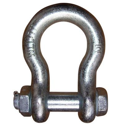 China ALLOY Drop Forged US Type Galvanized Safety Pin Bow Shackle for sale