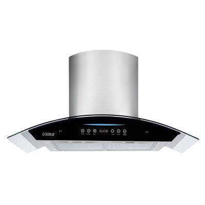 Chine SS Chimney Arc électrique Glass Chimney Hood avec App Control Faible bruit 183W Puissance à vendre