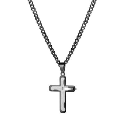 China Factory Stainless Steel Religious Custom Restraint Chain Necklace Western Simple Cross Pendant For Girls And Men for sale