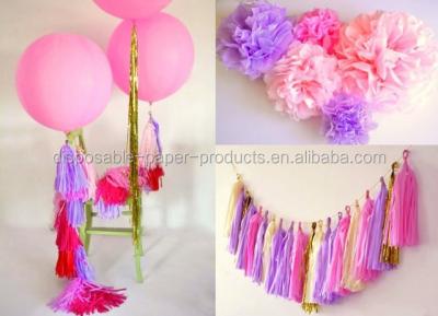 China Rapunzel Tangled Party Giant Full 2 Party Decoration Kit 36' Balloons with Tassels + 10 Pom Poms + Tassel Garland Honeycomb Decorations for sale