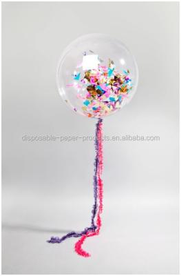 China Gift Toy Clear Balloons, sprinkle some confetti inside, fill with helium confetti jumbo balloon for sale