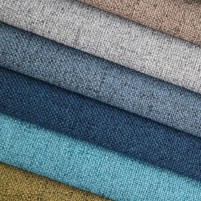 China Factory Wholesale Fashionable Y13 Anti-Static Plain Color 100% Polyester Sofa Poly Linen Fabric for sale