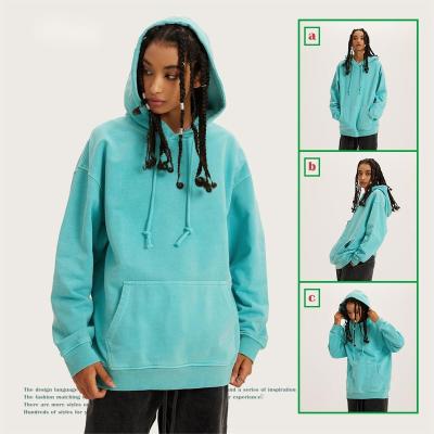 China Vintage 420G Custom Anti-Shrink Washed Heavy Blank Logo Men's Hoodie and Women's Pullover Oversized 100% Cotton Essential Hoodie for sale