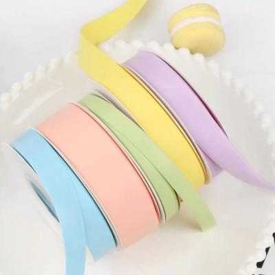 China Metallic Heye Factory Price Stock 25MM 1 Inch Solid Colors Coffee Brown Grosgrain Ribbon For Gift Wrapping for sale