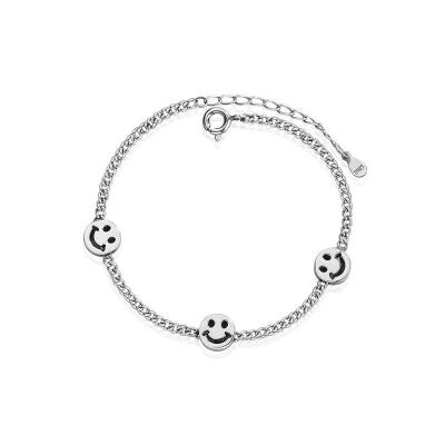 China New Design Smile Dangle Girl Fashionable Sterling Silver 925 Bracelet for sale