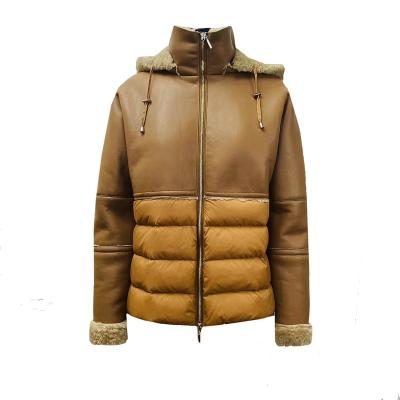 China Waterproof 2023 Autumn Winter New Arrival Puffer Down Jacket Women Water repellent OEM PU leather faux fur lamb fleece outdoor for sale