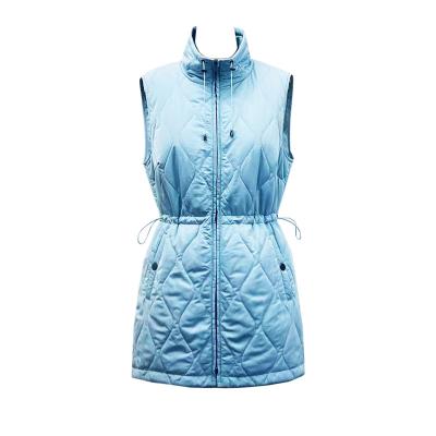China Waterproof 2023 new women Autumn spring Polyester padded special quilted long vests GRS optional Outdoor water repellent for sale