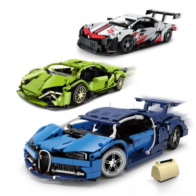 China DIY Bricks Toys Racing Car DIY High Speed Remote Control Bricks Toys Running Plastic Bricks Building Blocks 2.4G Sports Car for sale