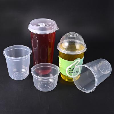China Copos de plástico em forma de U em PP Eco-friendly Milkshake Cup para chá café alimentos e bebidas à venda