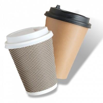 China Leakproof Waterproof Kraft Paper Cups With Lids Coffee Tea Smoothies for sale