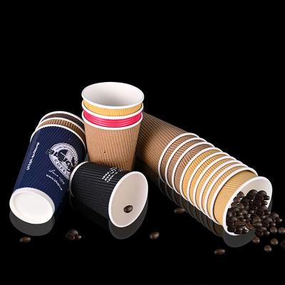 China Thick Heat Resistant 12oz Ripple Cups Personalized Paper Cups for sale