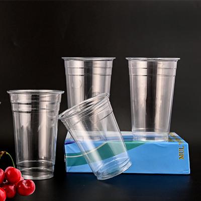 China Customizable Wine PET Plastic Cups Smoothies With Carton Box for sale