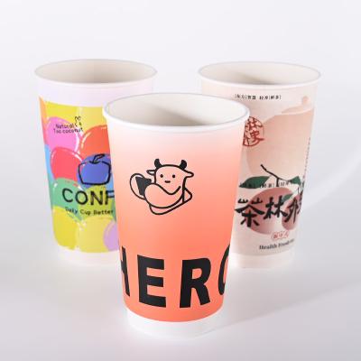 China 8oz 12oz 16oz Custom Double Wall Cups Recyclable Paper Cups With Lids for sale