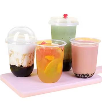 China Copo de plástico em forma de U de logotipo personalizado descartável 380ml 500ml 700ml Tamanhos à venda
