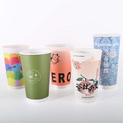 China Food Grade PE Coating Double Wall Paper Cups For Hot Drinks Christmas Parties for sale