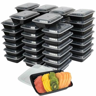 China Recipiente de alimentos em PP descartável rectangular de 1000 ml, microondas com tampa à venda
