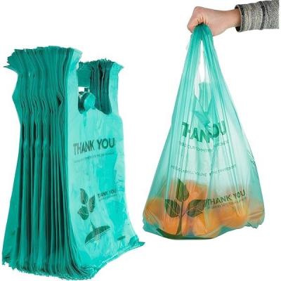 China Handle Recyclable Biodegradable Plastic Takeaway Bags With Custom Logo Carton Package for sale