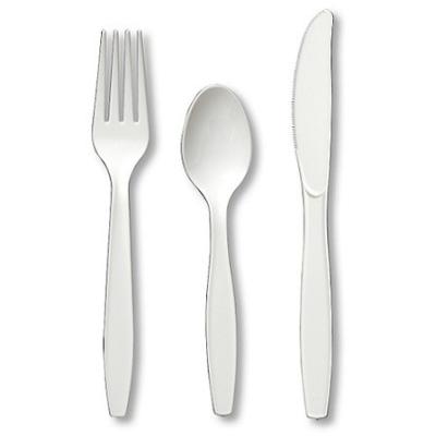 China Eco Friendly Disposable PLA Plastic Cutlery Set For Restaurants Biodegradable Cutlery for sale