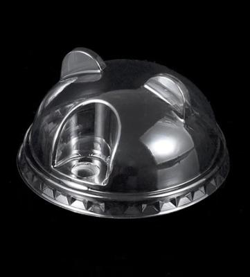 China Transparent Panda Shape PET Clear Dome Lids For Convenient Juice Beverage Drinking for sale