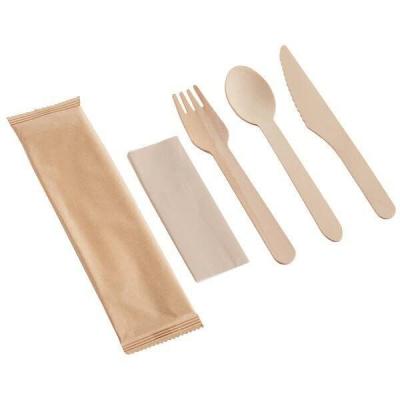 China Eco Friendly Disposable Wooden Cutlery Set With OEM Service Biodegradable Cutlery for sale