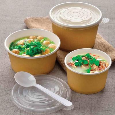 China Eco Friendly Disposable Paper Food Containers Kraft With Lids for sale