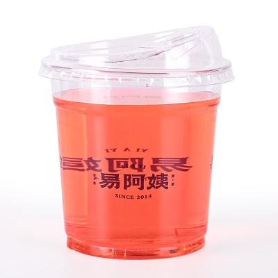 China Coffee Beer Clear Pet Cups Eco Friendly Strawless Lid Boba Tea Juice for sale