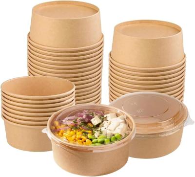 China Salad Convenient Disposable Paper Food Containers For Celebrations Parties Promotions for sale