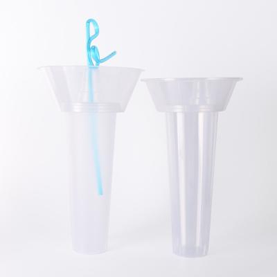 China Kunststoffbecher mit Logo Einwegbecher für Snacks 2 in 1 zu verkaufen