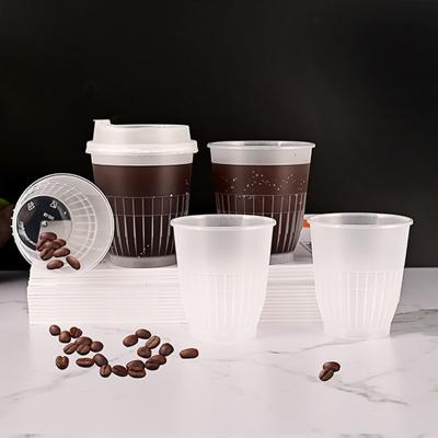 China Wärmebeständige Milch-Tee-PP-Kunststoffbecher 80mm 90mm Durchmesser Langlebig zu verkaufen