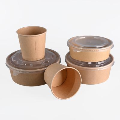 China Round Thick Disposable Paper Food Containers For Food WaterProof for sale