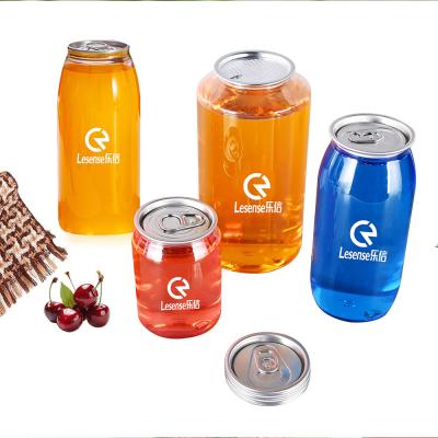 China Eco Friendly 330ml Clear PET Beverage Containers With Pull Ring Cap For Juices Tea for sale