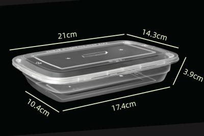 China Caixa de almoço descartável de PP para uso doméstico recipiente de microondas de 750 ml para embalagens de alimentos à venda