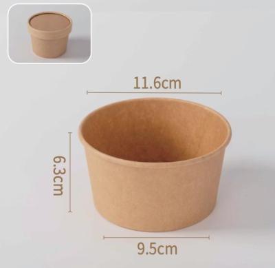 China Disposable 500ml Microwavable Paper Bowls Paper Take Away Containers for sale