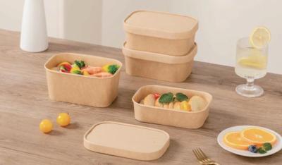 China 750/1000/1500/2000ml Disposable Paper Food Containers With High Dome Lid for sale