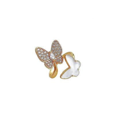 China Hot Sale Fashion Butterfly Design Zircon Gold Plated Rings Jewelry Women for sale