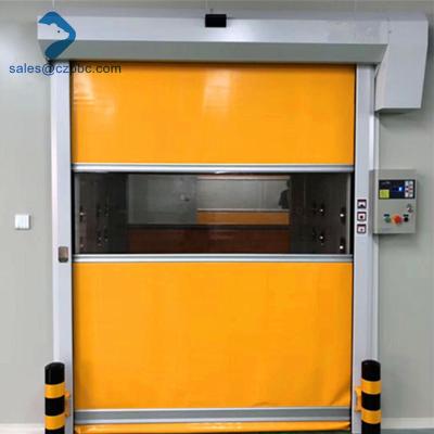 China Fireproof PVC Plastic Fabric High Speed Roller Shutter Rolling Door / Quick Roll Up Door for sale