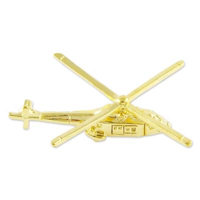 China Custom Aircraft Europe 3D Metal Design Gold Helicopter Pin Badge for sale