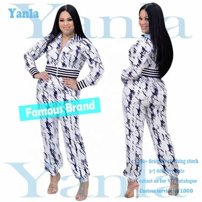 China 2021 New Arrivals Famous Fall Clothes Breathable Designer Brand Women Zipper And Pants Jogging 2 Piece Set for sale
