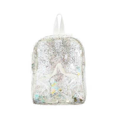 China Fashion Custom Clear PVC Holographic Backpack Bag Stylish Outdoor Waterproof School Bag For Kids Transparent PVC Clear Backpack for sale