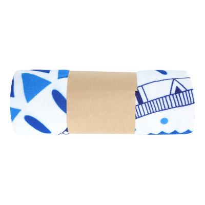 China Anti-Apnea microfiber towel blue-white round towel blanket Warm blanket towel for sale