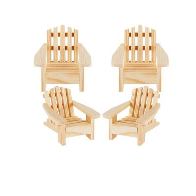 China Mid-Century Chair Nodel Mini House Accessories Wooden Furniture Wooden Topper Christmas Decorations For Doll Modern Wooden Room for sale