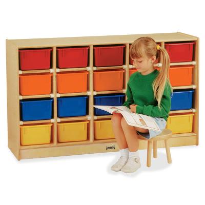 China XIHA Environmental Montessori Furniture Children's Toy Cabinet Montessori Furniture Wooden Material Shelf With Back Compartment for sale