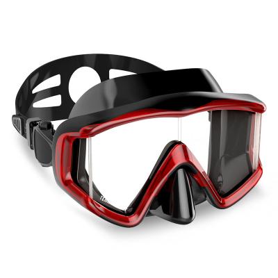 China Waterproof Silicone Tempered Glass Display Mask Diving Mask Retail Panorama Adjustable Buckles for sale